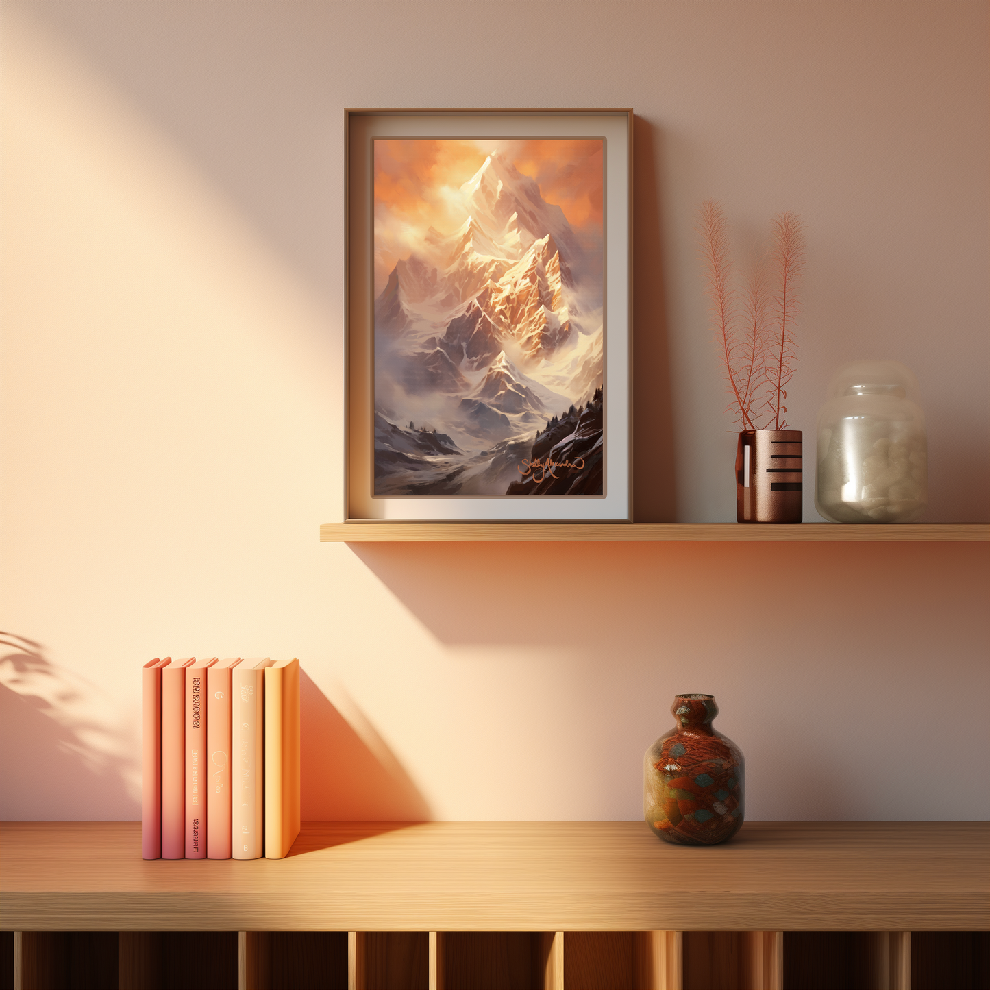 "Glowing Peak" ROLLED CANVAS Print