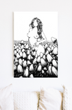 "Mushroom Girl" ROLLED CANVAS Print