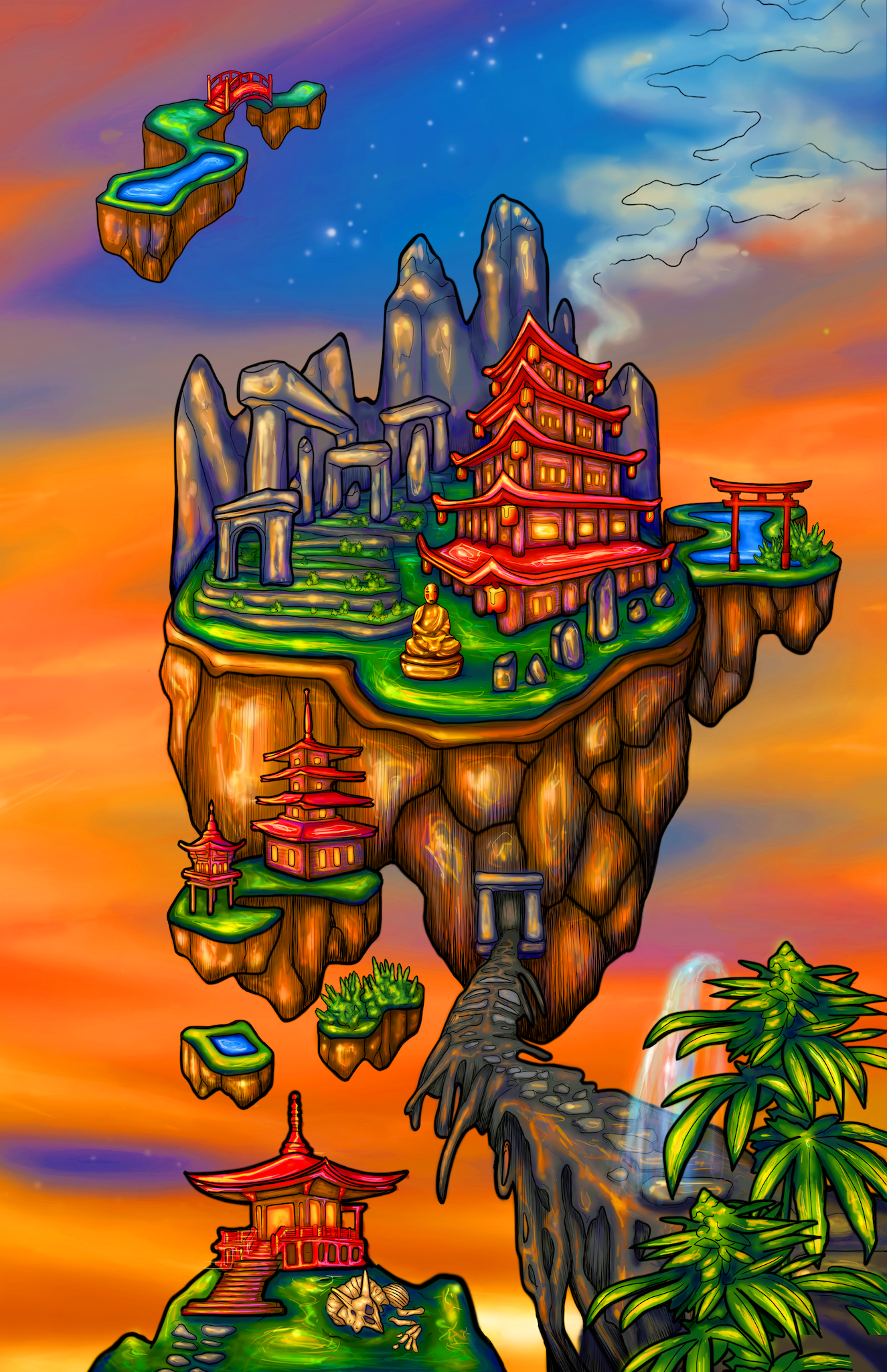 "Kush Island" ROLLED CANVAS  Print