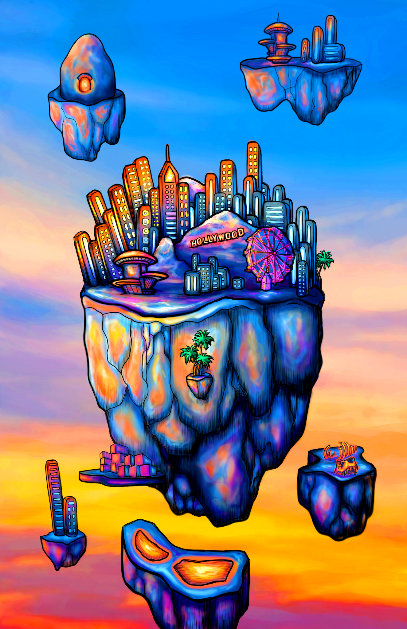"New Hollywood" ROLLED CANVAS Print