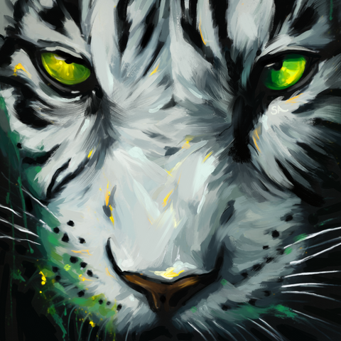 "White Tiger" ROLLED CANVAS Print